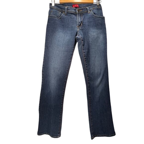 Apple Bottom Womens Bootcut Blue Denim Jeans 7/8 Stretch Low Rise Medium Wash - Picture 1 of 13